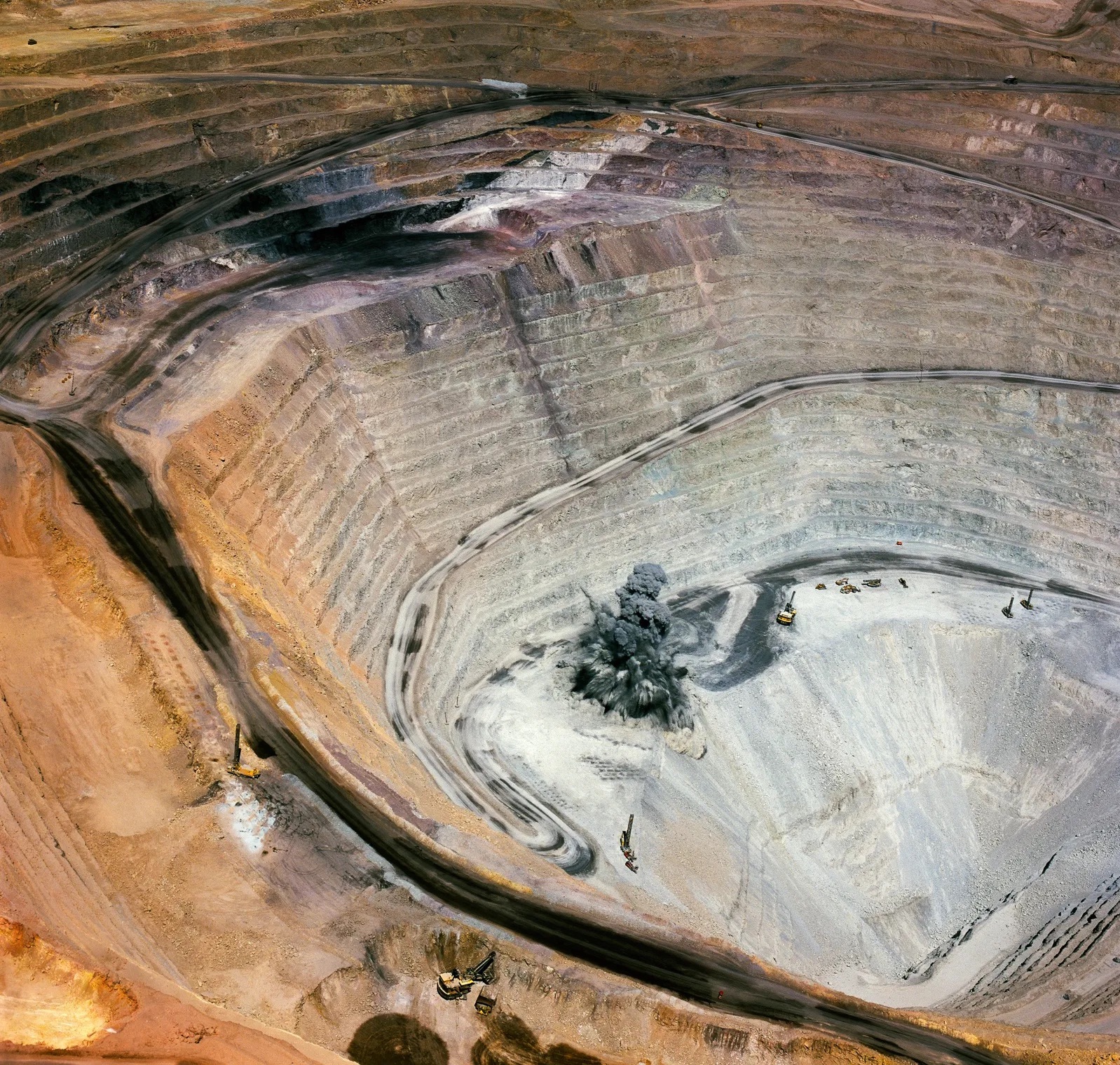 devastated open-pit mining site